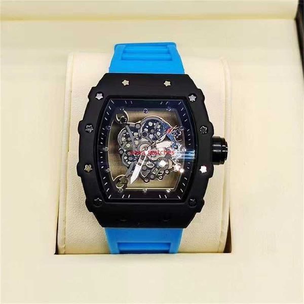 

luxury richar watches milles la clear bottom 3 pin men's military skeleton sports watch men's analog date quartz watch men's