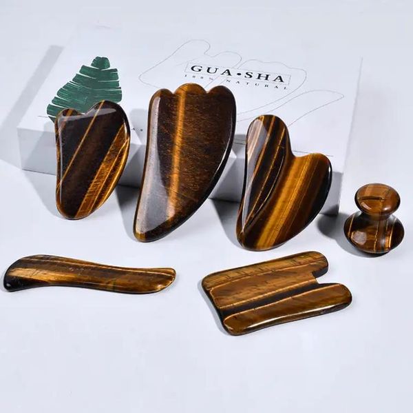 

jade stone gua sha massage tool natural tiger eye guasha tools for face and body skin massage acupuncture relieve muscle tensions reduce puf