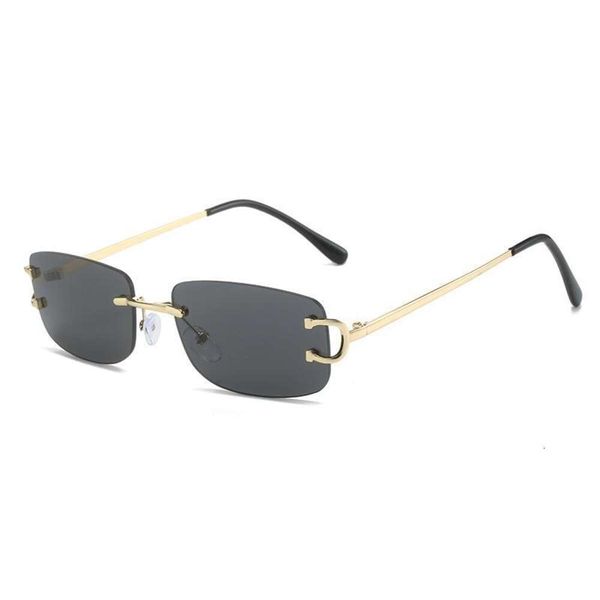 

frameless sunglasses simple street shooting square glasses fashion woman, White;black