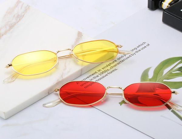 

new womens sunglasses small oval metal frame retro orange female eyewear uv400 de sol gafas 20202385574, White;black