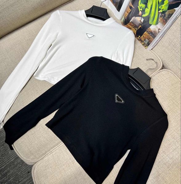 

women's t-shirt long sleeve underlay r t-shirt autumn/winter short tee sleeve sweatshirt soft and high quality, White