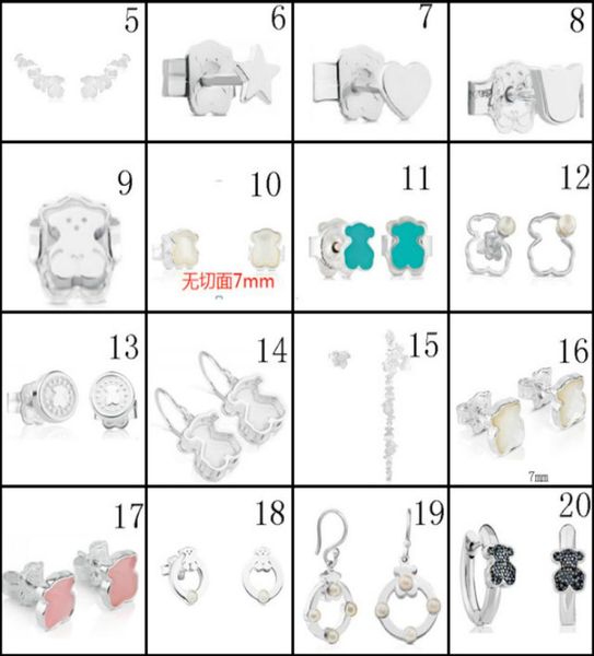 

2020 100 925 sterling silver bear stud earrings classic pierced stud earrings jewelry manufacturers whole 25966174, Golden;silver