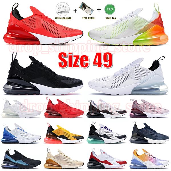 

sports max 270 sneakers athletic running shoes big size 49 black white gradients habanero red grape outdoor maxes 270s mx 27c trainers joggi, White;red
