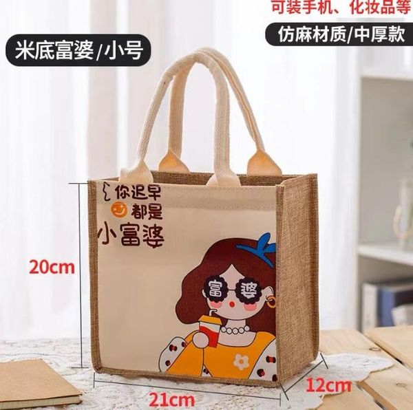 

2023 cute ins bento bag handbag work lunch box bag large-capacity japanese lunch bag canvas bag