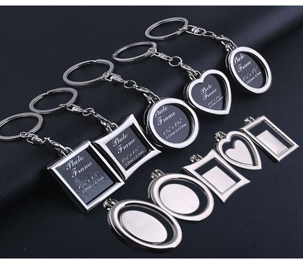

100pcs/lot metal p frame keychain heart round square shape key chain keyring diy logo for lover gifts frame keyrings7313494, Slivery;golden