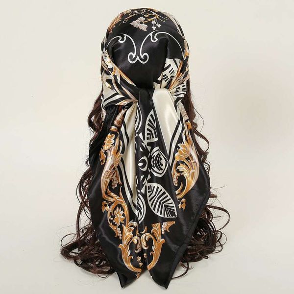 

leopard print snakeskin pattern scarf printed square silk womens decoration all matching, Blue;gray