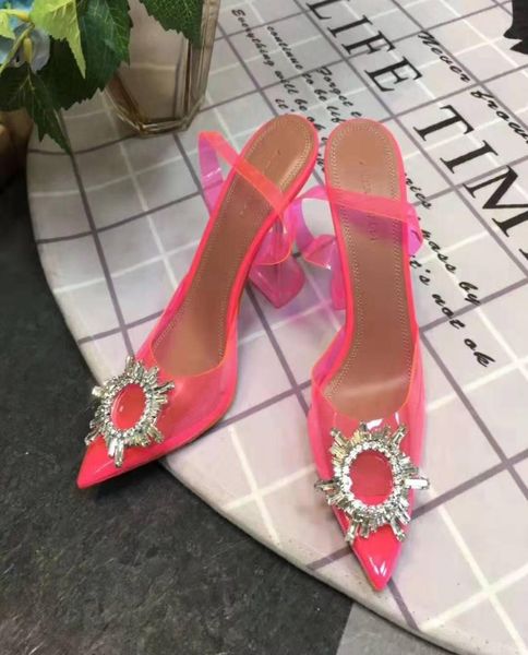 

perfect official quality amina begum crystalembellished pvc slingback pumps muaddi begumglass transparent fashion shoes sandals9119835, Black