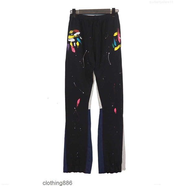 

men's pants galleries dept designer sweatpants sports 7216b painted flare sweat pant correct version hand-painted speckled stitching dr, Black