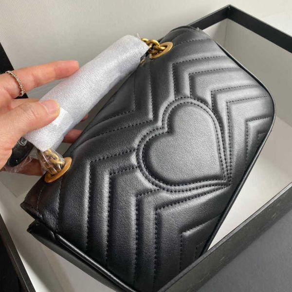 

2024 new luxury handbag factory direct sales classic marmont double chain love wave pattern mini one crossbody kuqi