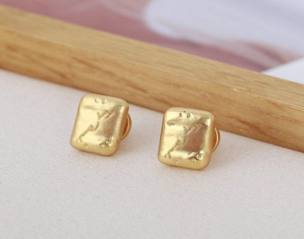 

fashion real 18k gold plated rectangle popular stud earrings brand stud letter earrings9370343, Golden;silver