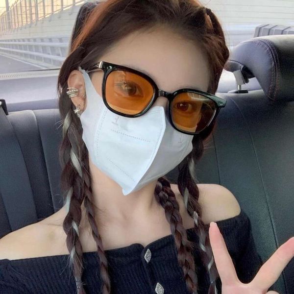 

rice nail sunglasses brown cats eye korean for men women trendy street, White;black