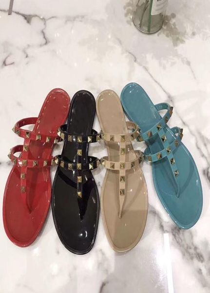 

new fashio style flip flops 2020 summer slipper girls flip flops studded summer shoes cool beach slides8729971, Black