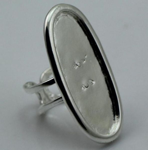 

beadsnice large bezel ring setting ring base for jewelry making adjustable antique bronze oval shape nickel lead id 18752626668, Slivery;crystal