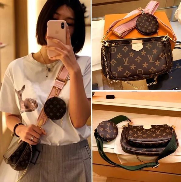 

3pcs designers bags women bags handbag multi pochette shoulder messenger cross body bag original box date code purse clutch serial number