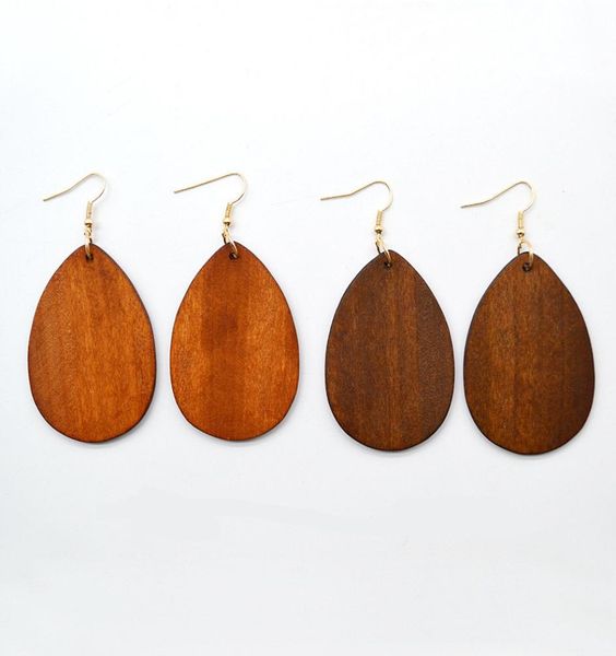 

6 colors new classic wood earrings brown wood teardrop earrings jewelry fashion big statement earrings whole2135130, Silver