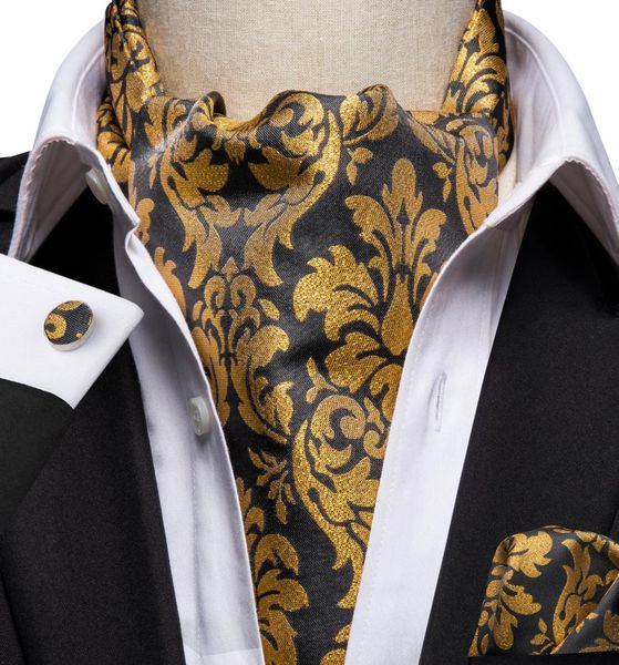 

fast ascot men039s classic black yellow floral cravat vintage ascot handkerchief cuffflinks cravat set for mens weddin2654965, Black;blue