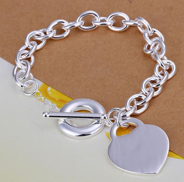 

gift 925 silver center licensing to bracelet dfmch274 brand 925 sterling silver plated chain link bracelets high grade6441179, Black