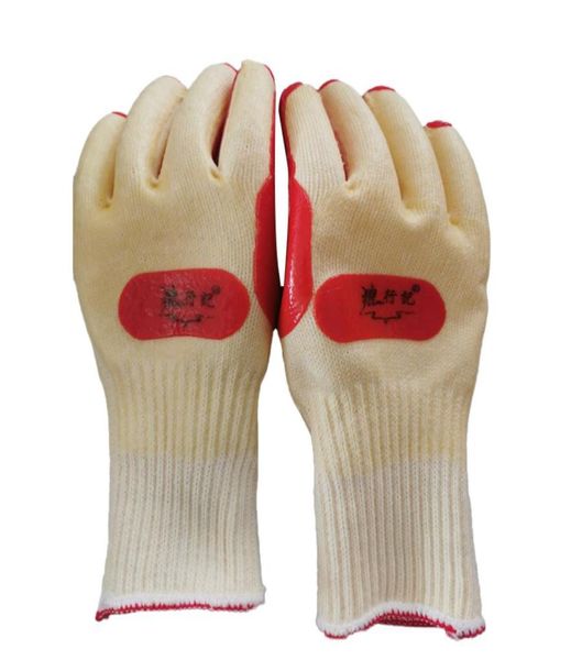

labor insurance gloves nonslip wearresistant protective industrial workshop thickened dipped rubber breathable3910283, Blue;gray