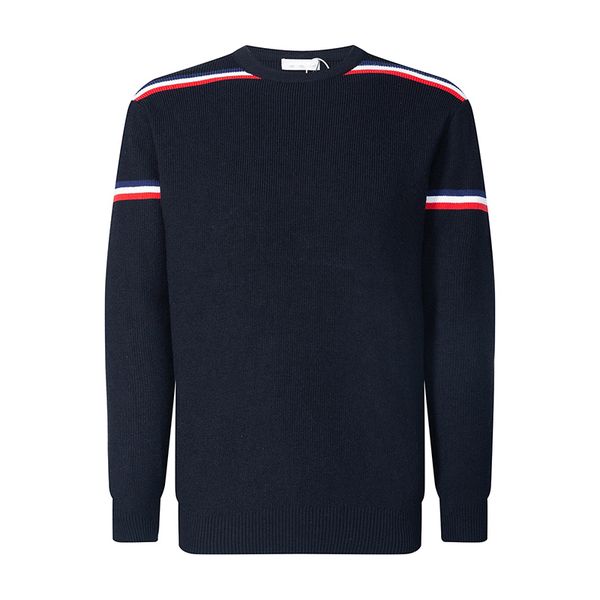 

designer mens hoodies women's embroidery badge rainbow stripe contrast knitted round neck hoodies couple fashion casual warm designer h, Black