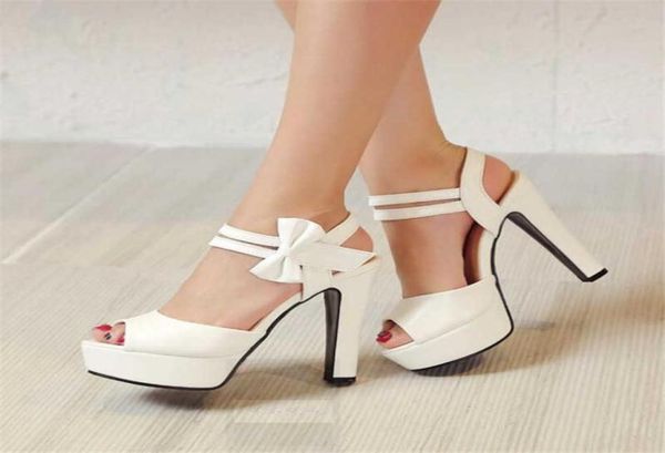 

sandals female summer 2020 new highheeled fish mouth shoes bow rough with waterproof platform roman women039s shoes x05263444952, Black