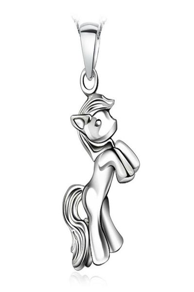 

925 sterling silver chinese blessing horse pendant necklace jewelry7692548