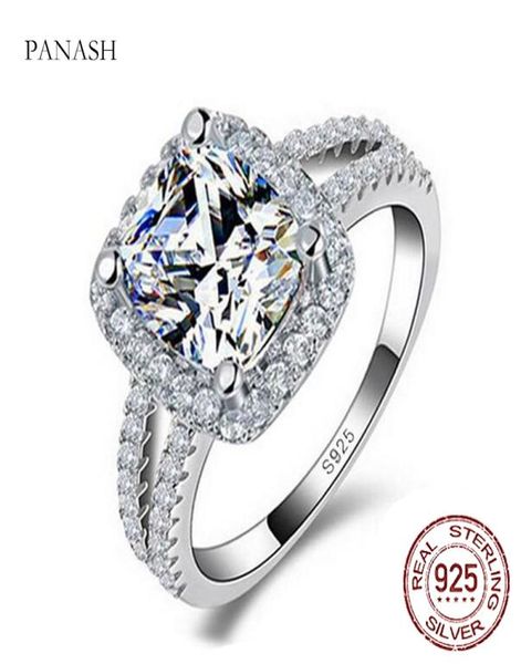 

original real 925 sterling silver ring finger anel aneis cz stone for women jewelry pure wedding engagement personalized r8861794212, Slivery;golden
