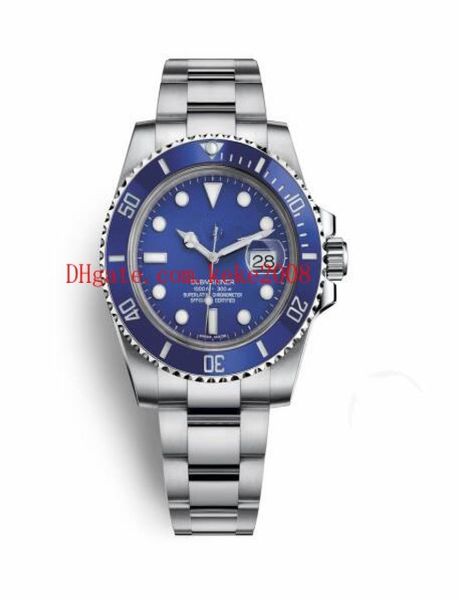 

elling wristwatches sub 40mm 116619 116619lb date blue ceramic bezel stainless steel asia 2813 movement automatic mens wat1566834, Slivery;black