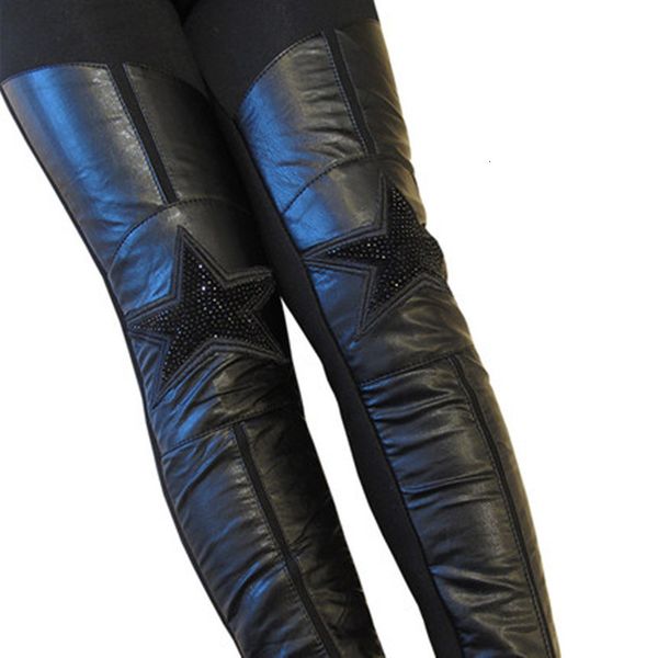 

trousers girls winter warm leggings pu thickened leather pants slim fit all match teenagers black fashion children s clothing 230906, Blue