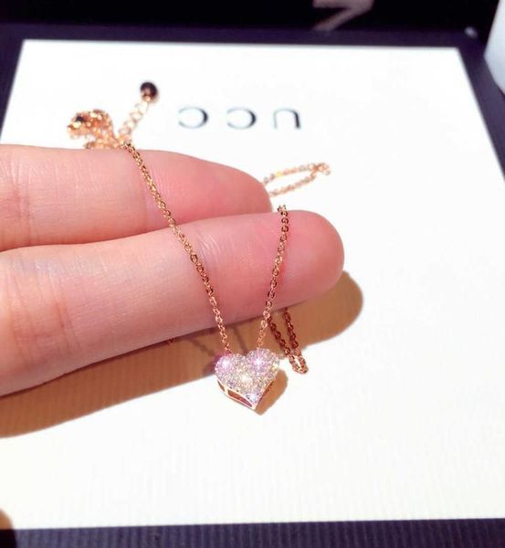 

designer necklace women039s aaa heartshaped luxury zircon neck ras jewelry wedding pendant 426161, Silver