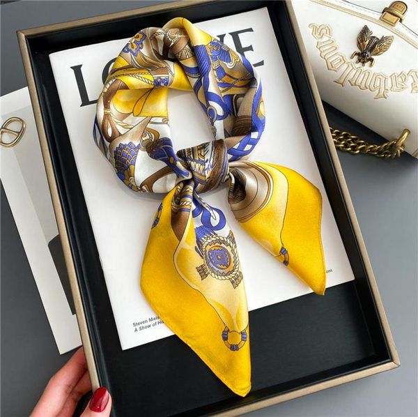 

scarves 100 real silk scarf women neckerchief female fashion headband ribbon shawl design hijab foulard bandanascarves scarvessca8012837, Blue;gray