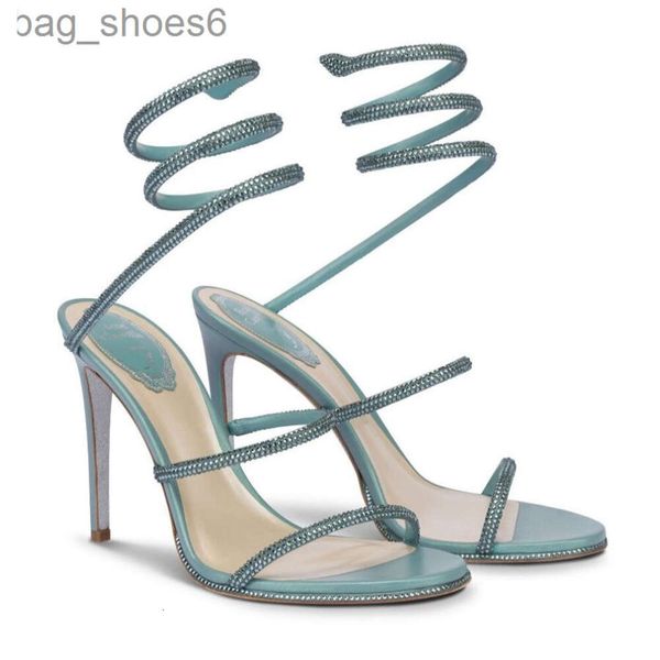 

luxury cleo women sandals shoes crystal-embellished spiral wraps strap high heels famous brand lady gladiator sandalias eu35-43fashion versa, Black