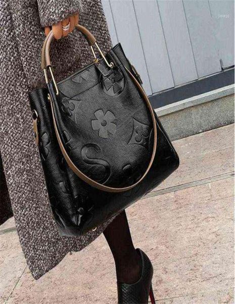 

3abig women bucket bag female shoulder bags large size vintage soft leather lady cross body handbag for women hobos bag tote12672139, Red;black