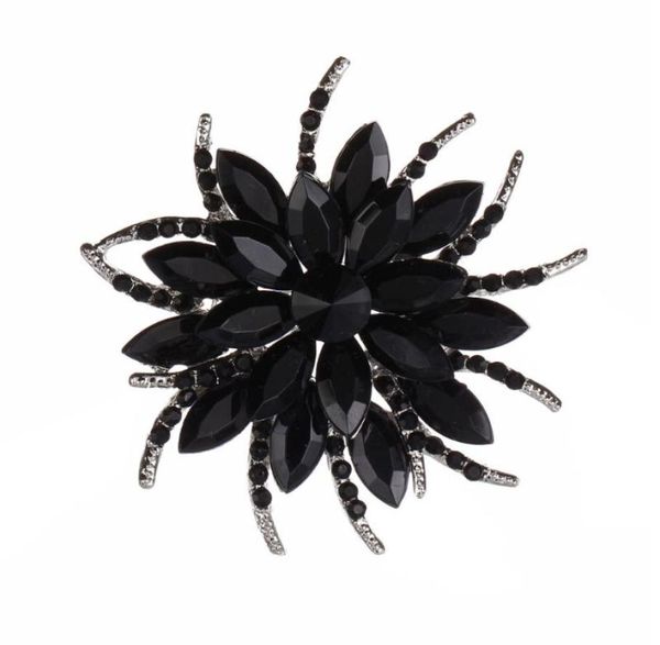 

luxury bijoux large crystal rhinestone flowers brooches epoxy corsage wedding broach bouquet hijab pin broches party women4185470, Gray