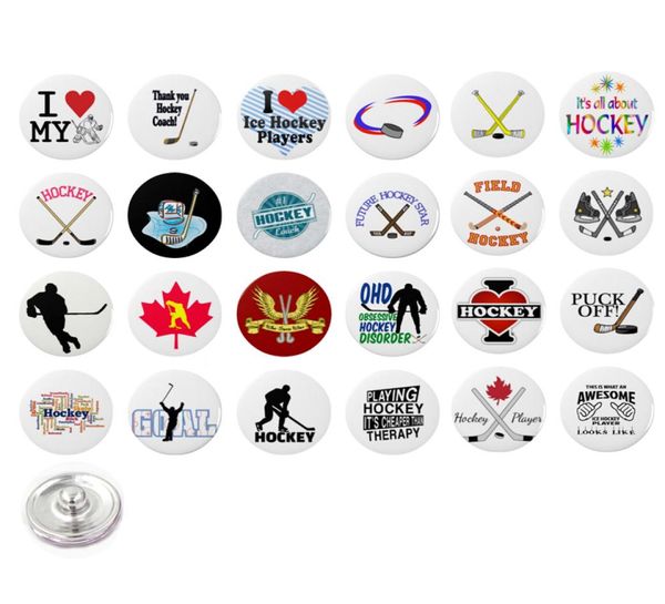 

diy interchangeable 18mm cabochon glass stone button sport gift ice hockey button for snap jewelry bracelet necklace ring earrings6380486