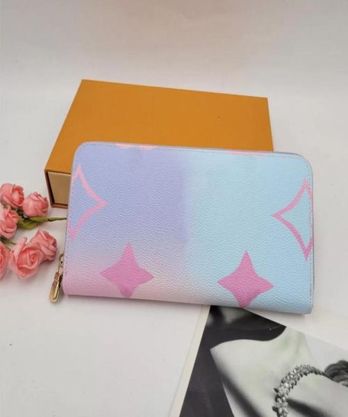 

2022 luxury designer wallet leather wallet single zipper wallets men039s and women039s fashion bags lady ladies5777046, Red;black