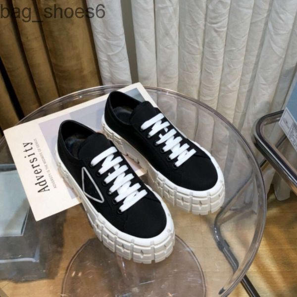 

nylon gabardine sneakers stylish thick-soled sponge cake casual canvas shoes women's shoes biscuit shoes, Black