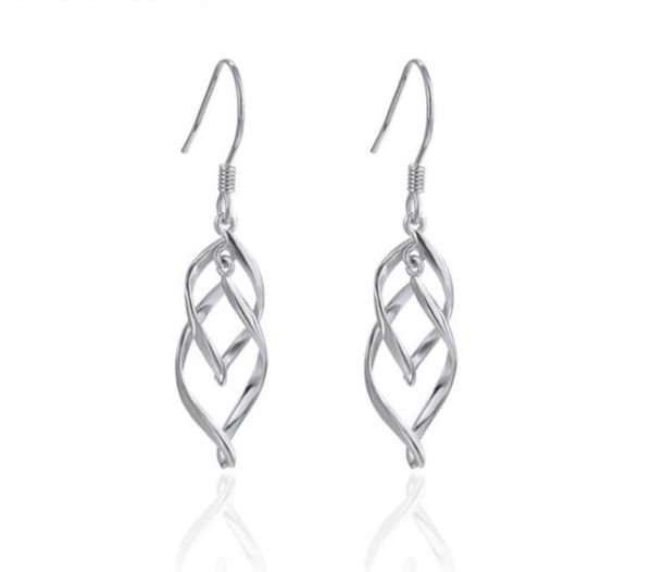 

classical double linear loops design wave earrings for women girls real solid 925 sterling silver dangles jewelry whole8687193