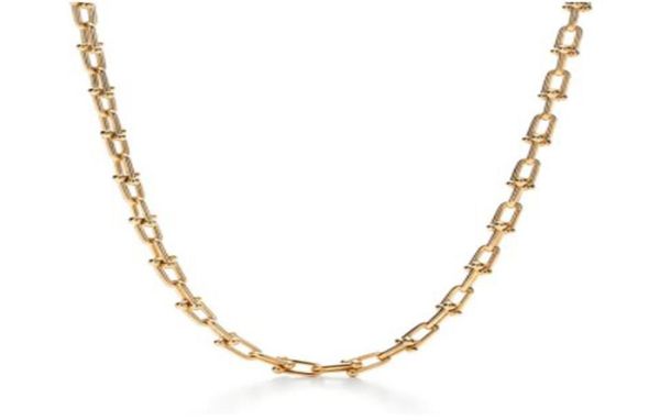 

fashion luxury necklace designer hardwear jewelry horseshoe chains necklaces for women party rose gold platinum long chain diamonds jeweller, Silver