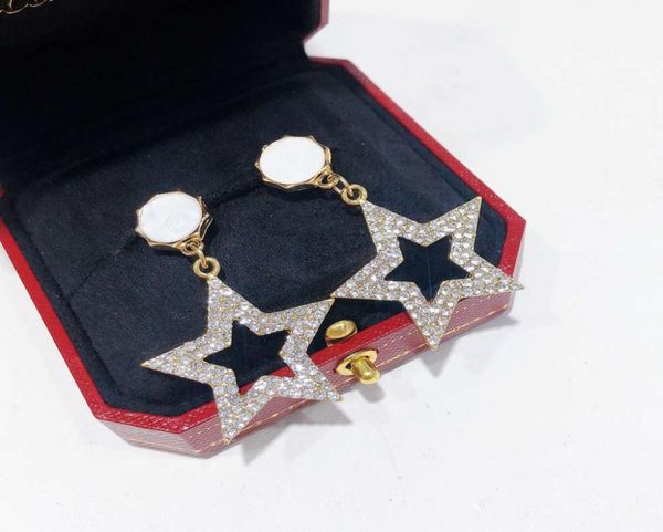 

temperament five pointed star earrings long earrings simple trendy star earrings personalized ear accessories7784156, Golden