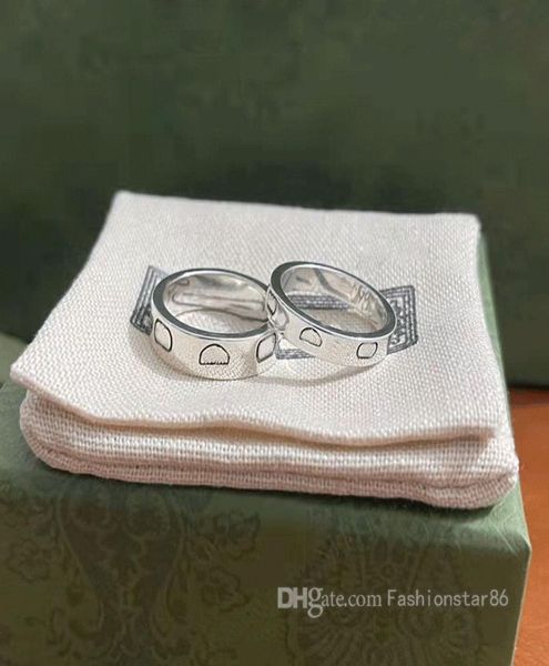 

designer fashion 925 sterling silver skull ring letters men and women party promise jewelry lover couple gift with box8593238