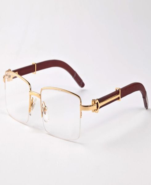 

men buffalo horn glasses retro semi rimless wood eyeglasses women gray white blalck sunglasses7640707, White;black