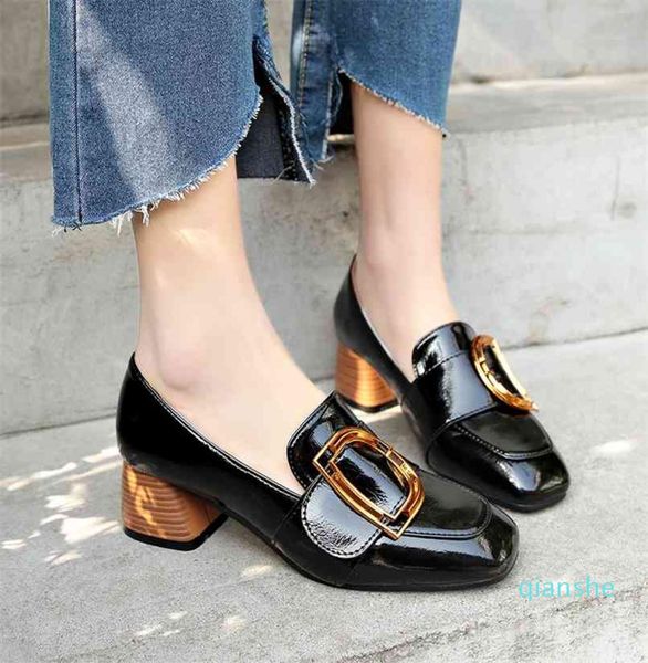 

fashionwomen casual shoes black metal buckle woman pump slipon party wedding office ladies chaussures femme6668103