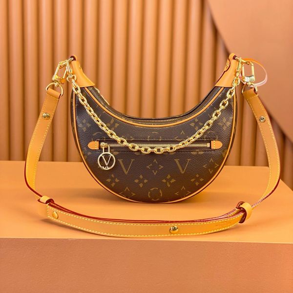 

women designer bag half moon baguette bags solid color leather shoulder bag classic letter crossbody bags m8io98 ing