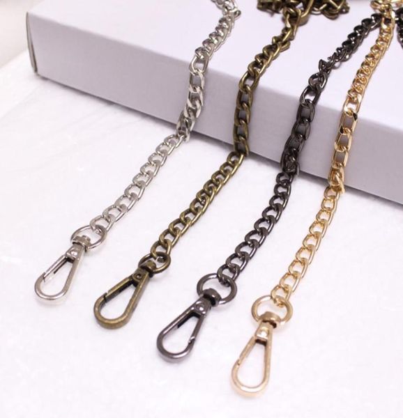 

40120cm 8mm metal purse chain strap handle replacement handbag shoulder bag chain accessories light goldsilverblackbronze2106431, Black