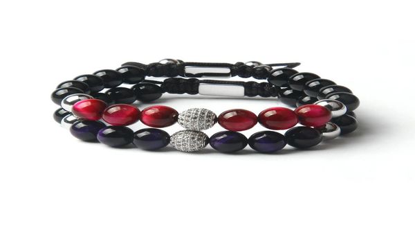 

whole 10pcslot full diamond ball bracelet with 8mm natural purple rose tiger eye stone beaded bracelets couple jewelry for 2355358, Golden;silver