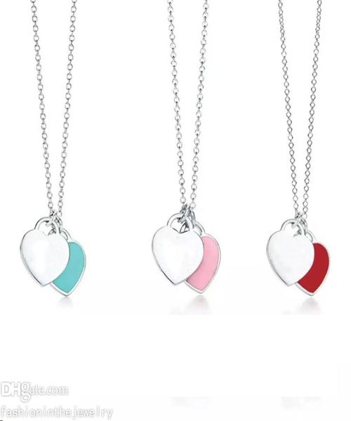 

luxury necklace designer pendant fashion jewelry blue red pink silver heart key pendants necklaces women girlfriend designs wholes8233280