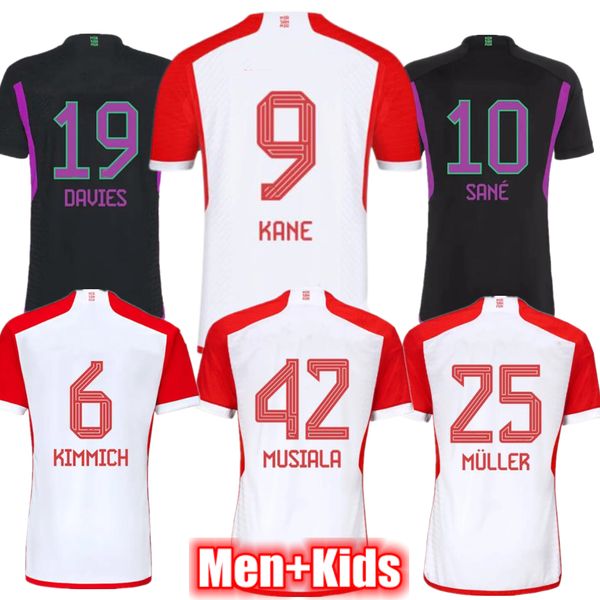 

3xl 4xl kane soccer jerseys 23 24 musiala kimmich davies fans player version football shirt muller sane gnabry camisa de futebol men kids ki, Black;yellow