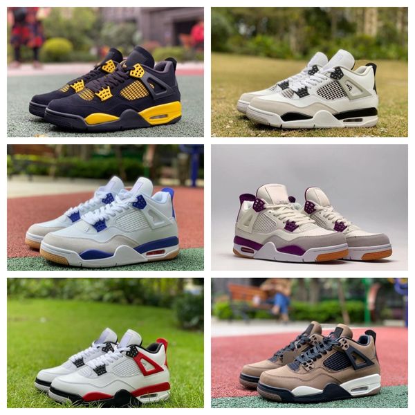 

shoes authentic 4 4s gs military black university blue canvas sail oreo red thunder white cement cat bred sports women sneakers
