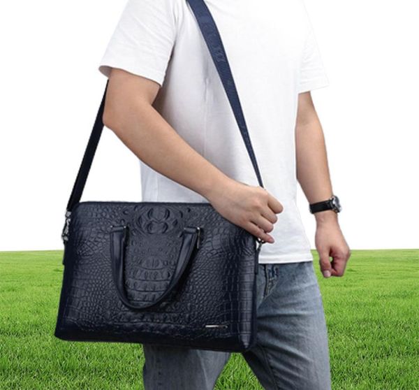 

briefcases leather business men039s briefcase alligator male fashion shoulder bag men messenger casual tote computer5606347