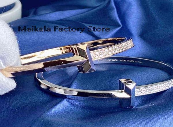 

original 925 sterling silver bracelet ladies men wide version fashion romantic luxury diamond couple8986246, Golden;silver